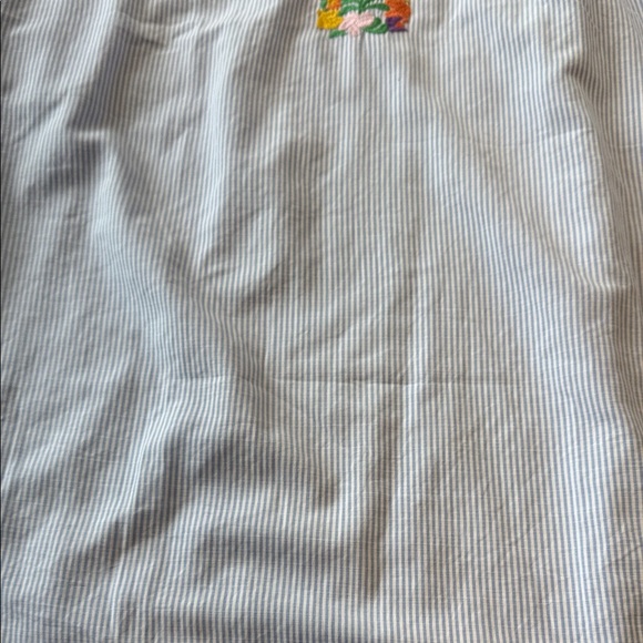 J. Marie Embroidered Pinstripe Sleeveless Dress with Floral Design L - Picture 11 of 15